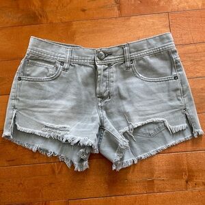 Free People Gray Bohemian Denim Shorts